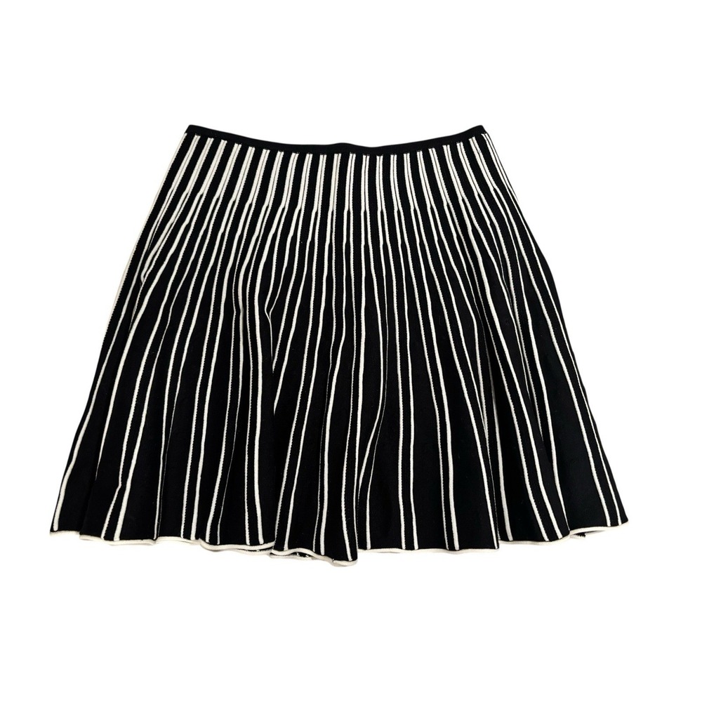 Anthropologie‎ Black & White Striped Sweater Skirt Size Small